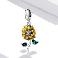 Sunflower 925 Silver Charm - fathyibrahim