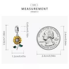 Sunflower 925 Silver Charm - fathyibrahim