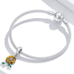 Sunflower 925 Silver Charm - fathyibrahim