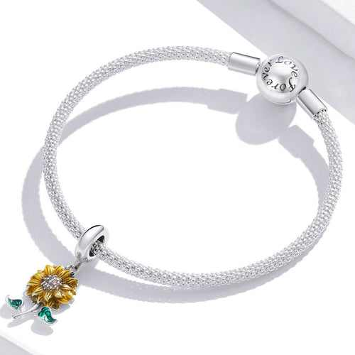 Sunflower 925 Silver Charm - fathyibrahim