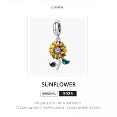 Sunflower 925 Silver Charm - fathyibrahim