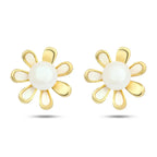 Sunflower 925 Silver Earring - White