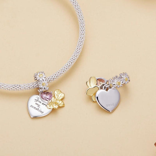 Sunflower ‘You are my sunshine’ 925 Silver Charm - fathyibrahim