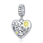 Sunshine Love Tag Heart - 925 Sterling Silver - Multi Color