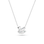Swan 925 Silver Necklace - Transparent