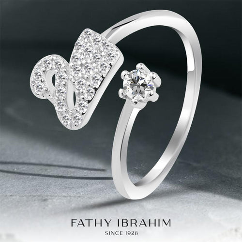 Swan Ring with Zirconi Stones - 925 Sterling Silver - fathyibrahim