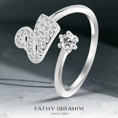 Swan Ring with Zirconi Stones - 925 Sterling Silver - Rings