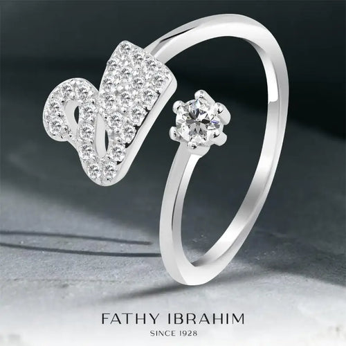 Swan Ring with Zirconi Stones - 925 Sterling Silver - Rings