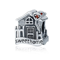 Sweet Home 925 Silver Charm - Red