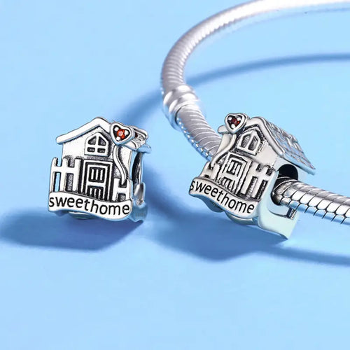Sweet Home 925 Silver Charm - Red