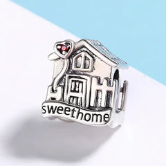 Sweet Home 925 Silver Charm - Red