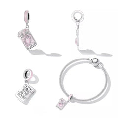 Tarot Cards lovers 925 Silver Charm - Pink