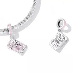 Tarot Cards lovers 925 Silver Charm - Pink
