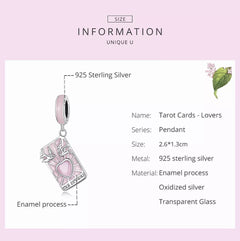 Tarot Cards lovers 925 Silver Charm - fathyibrahim