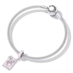 Tarot Cards lovers 925 Silver Charm - Pink