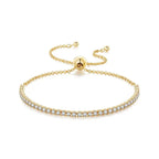 Tennis Bracelet gold with Shiny zircon - 925 sterling silver - Transparent