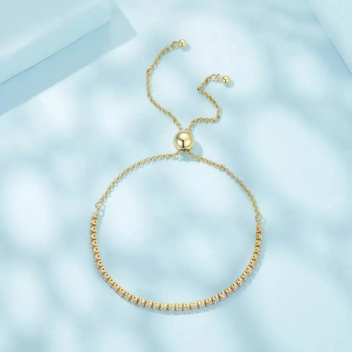 Tennis Bracelet gold with Shiny zircon - 925 sterling silver - Transparent