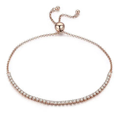 Tennis Bracelet rose gold with Shiny zircon - 925 sterling silver - Transparent