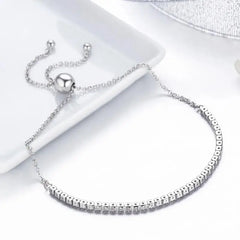 Tennis Bracelet with Shiny zircon - 925 sterling silver - Transparent