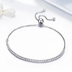Tennis Bracelet with Shiny zircon - 925 sterling silver - Transparent