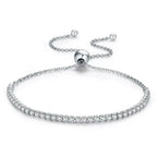 Tennis Bracelet with Shiny zircon - 925 sterling silver - Transparent