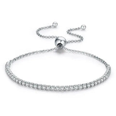 Tennis Bracelet with Shiny zircon - 925 sterling silver - Transparent
