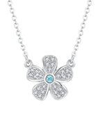 The delicate jasmine flower Neklace 925 Sterling Silver - Transparent - NECKLACES