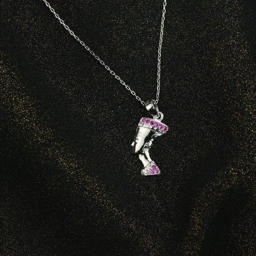 The Queen Nefertiti 925 Silver Necklace - Red - NECKLACES