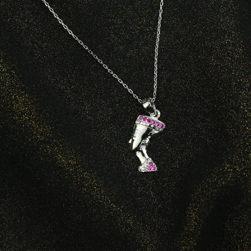 The Queen Nefertiti 925 Silver Necklace - Red - NECKLACES