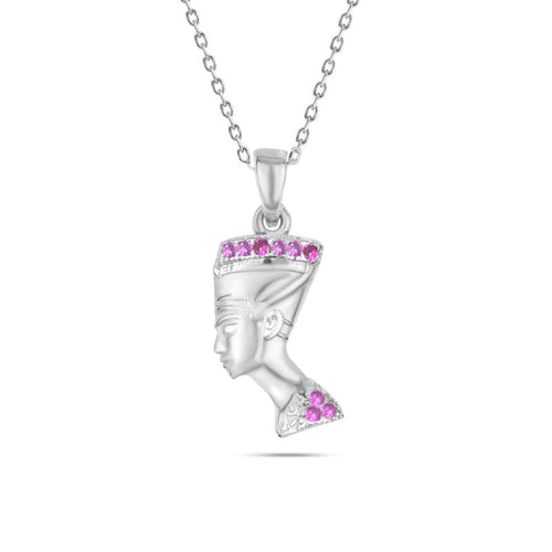 The Queen Nefertiti 925 Silver Necklace - Red - NECKLACES