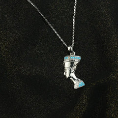 The Queen Nefertiti 925 Silver Women Necklace - Turquoise - NECKLACES