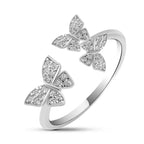 Three Butterflies Ring - 925 sterling silver - Transparent - Rings