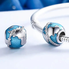Travel Around The World 925 Silver Charm - Multi Color