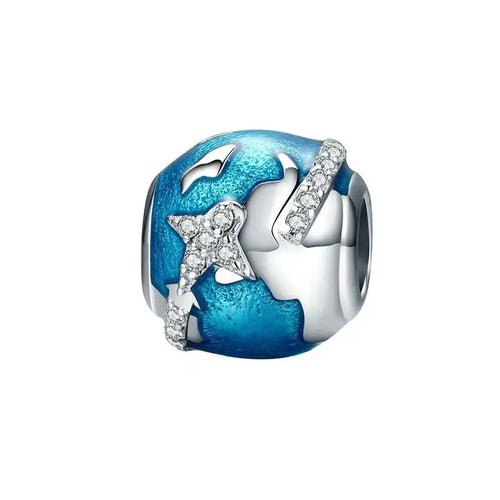 Travel Around The World 925 Silver Charm - Multi Color