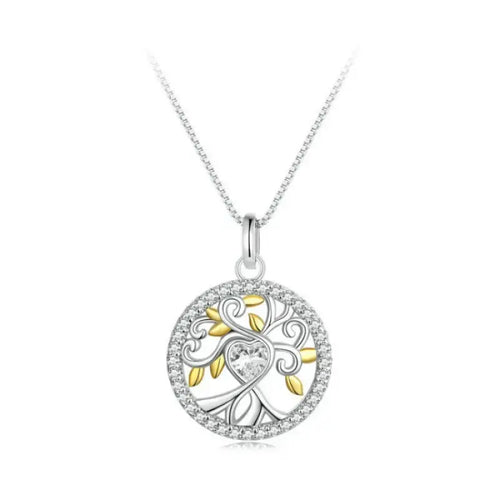 Tree Of Life Necklace - 925 Sterling Silver - Multi Color - NECKLACES
