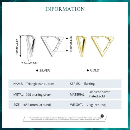 Triangle Earring - 925 sterling silver