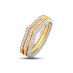 Triple Rings - 925 sterling silver - Multi Color / 6 - Rings