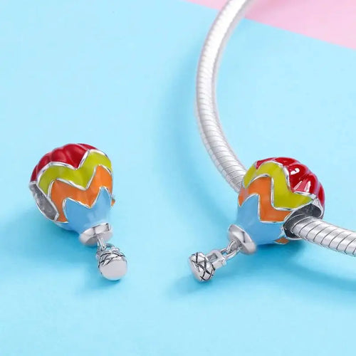 Turkish Hot Air Balloons Charm - 925 sterling silver