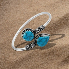 Turquoise 925 Silver Bangle - Turquoise - Bangels