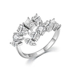 Two line of Zircon 925 Silver Ring - Transparent