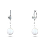 White Pearl Earring - 925 Sterling Silver - fathyibrahim