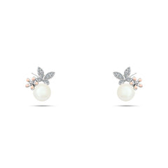 White Pearl Earring - 925 Sterling Silver - fathyibrahim