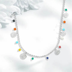 Wishes 925 Silver Necklace - Multi Color - NECKLACES