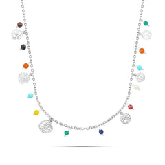Wishes 925 Silver Necklace - Multi Color - NECKLACES