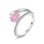 925 sterling silver ring with a wrap-around design and ice-crushed stones, offering a modern and sparkling look.