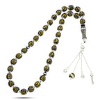 Yusr Rosary inlaid with silver & Fitran,33 Beads - Multi Color - Rosary