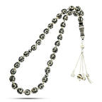 Yusr Rosary inlaid with silver & Fitran & Ivory ,33 Beads - fathyibrahim