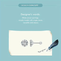 Zircon 925 Silver Earrings - Transparent
