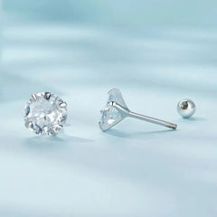 Zircon 925 Silver Earrings - Transparent