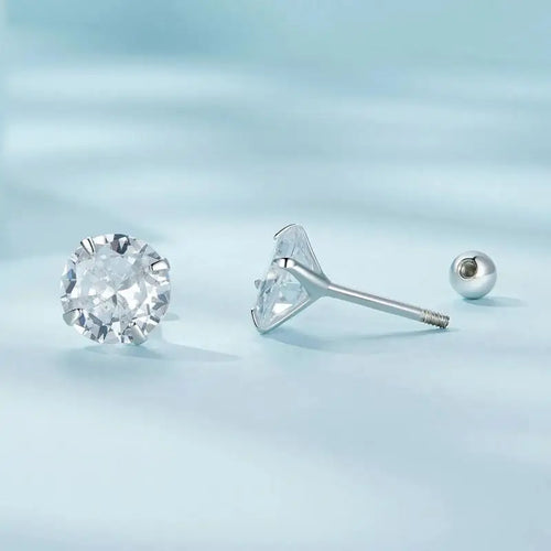 Zircon 925 Silver Earrings - Transparent
